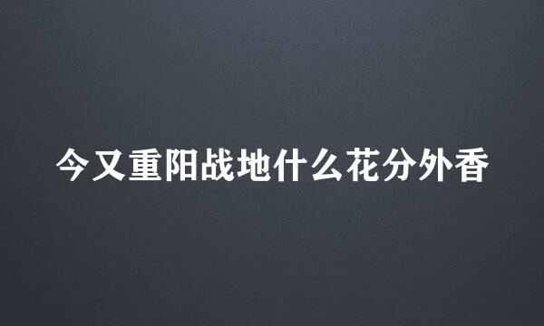 今又重阳战地什么花分外香