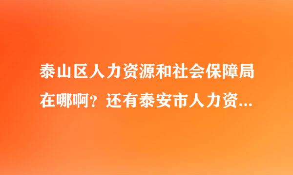 泰山区人力资源和社会保障局在哪啊？还有泰安市人力资源和社会保障局地址？我要办理申请工程师资格证。