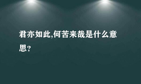 君亦如此,何苦来哉是什么意思？