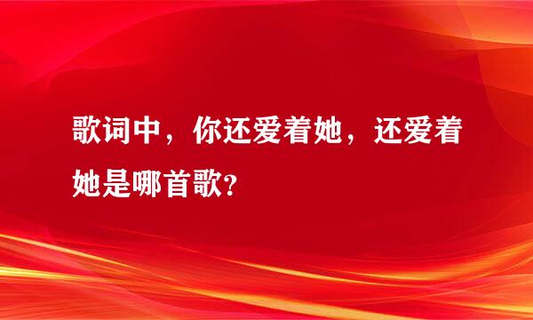 歌词中，你还爱着她，还爱着她是哪首歌？