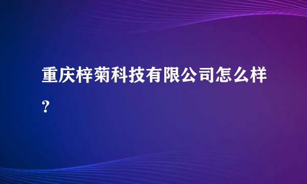 重庆梓菊科技有限公司怎么样？