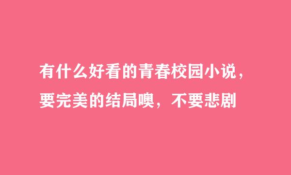 有什么好看的青春校园小说，要完美的结局噢，不要悲剧