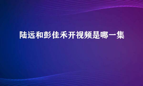 陆远和彭佳禾开视频是哪一集