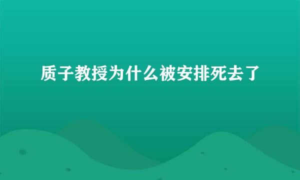 质子教授为什么被安排死去了