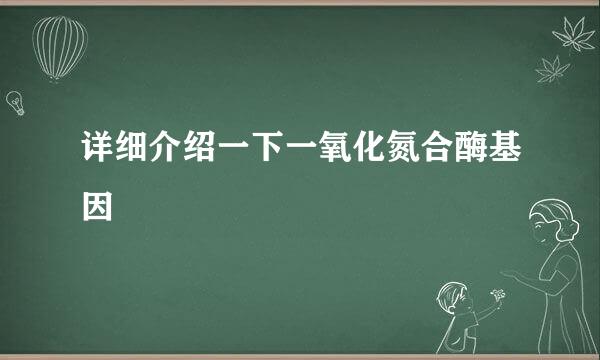 详细介绍一下一氧化氮合酶基因