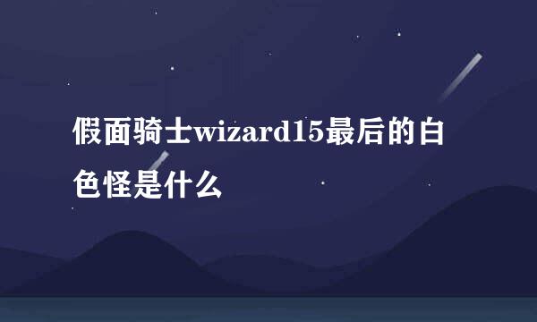 假面骑士wizard15最后的白色怪是什么