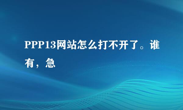 PPP13网站怎么打不开了。谁有，急