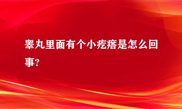 睾丸里面有个小疙瘩是怎么回事?