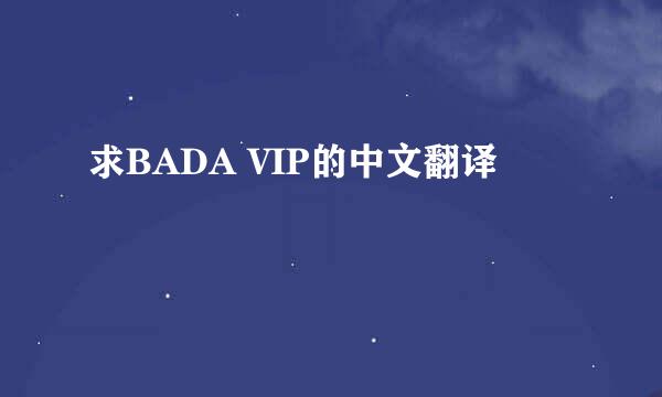 求BADA VIP的中文翻译