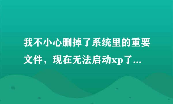 我不小心删掉了系统里的重要文件，现在无法启动xp了，怎么办？