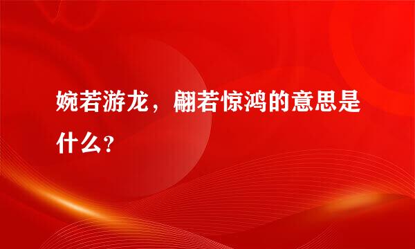 婉若游龙，翩若惊鸿的意思是什么？