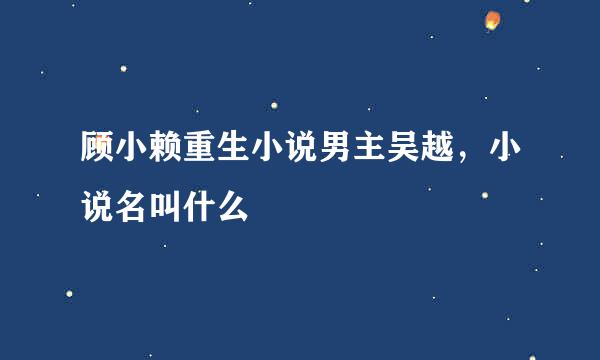 顾小赖重生小说男主吴越，小说名叫什么