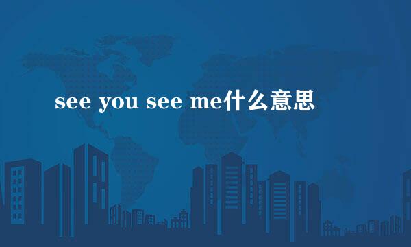 see you see me什么意思