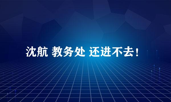 沈航 教务处 还进不去！