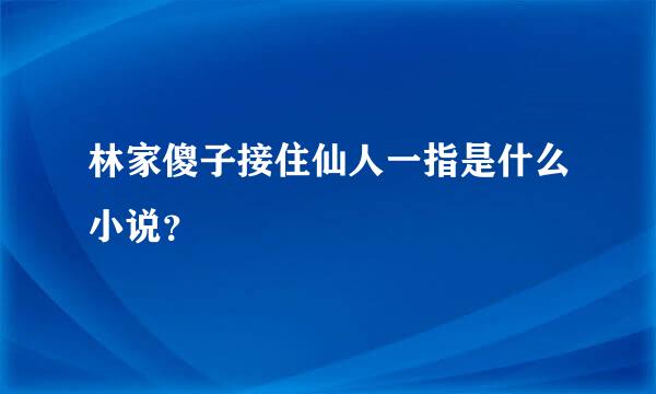 林家傻子接住仙人一指是什么小说？