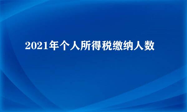 2021年个人所得税缴纳人数