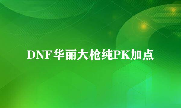 DNF华丽大枪纯PK加点