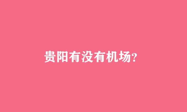 贵阳有没有机场？