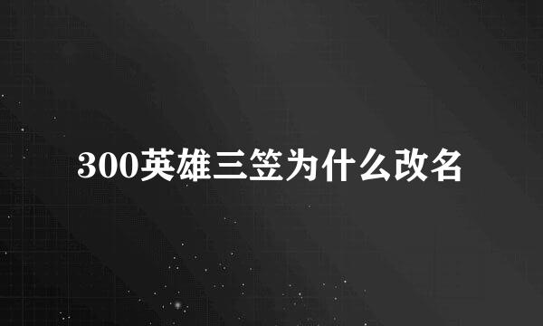 300英雄三笠为什么改名