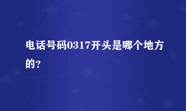 电话号码0317开头是哪个地方的？