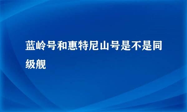 蓝岭号和惠特尼山号是不是同级舰