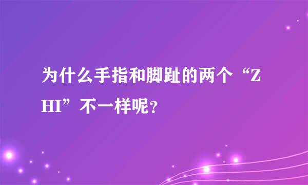 为什么手指和脚趾的两个“ZHI”不一样呢？