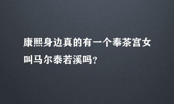 康熙身边真的有一个奉茶宫女叫马尔泰若溪吗？