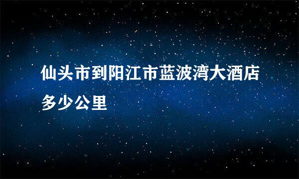 仙头市到阳江市蓝波湾大酒店多少公里