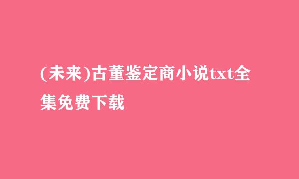 (未来)古董鉴定商小说txt全集免费下载