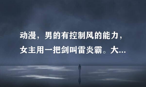 动漫，男的有控制风的能力，女主用一把剑叫雷炎霸。大概20多集男主和女主出生在一个世家控制火的男的不