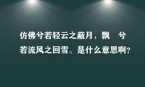 仿佛兮若轻云之蔽月，飘飖兮若流风之回雪。是什么意思啊？