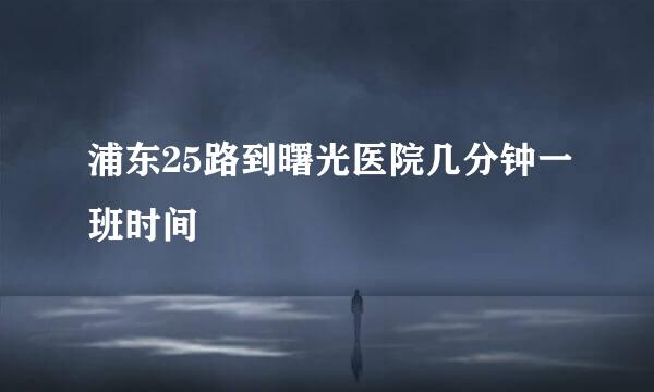 浦东25路到曙光医院几分钟一班时间