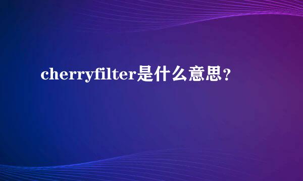 cherryfilter是什么意思？