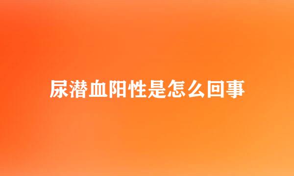 尿潜血阳性是怎么回事