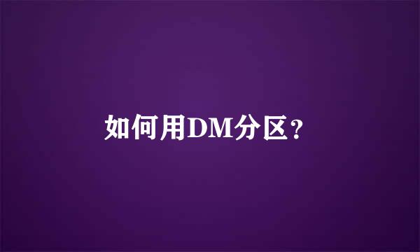 如何用DM分区？