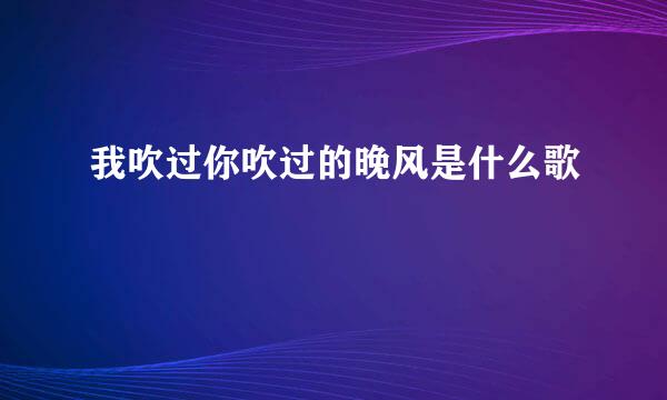 我吹过你吹过的晚风是什么歌