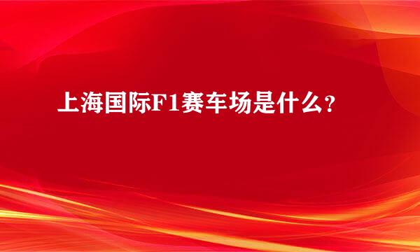 上海国际F1赛车场是什么？