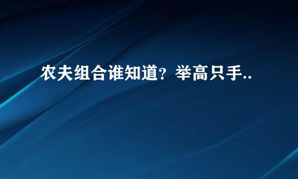 农夫组合谁知道？举高只手..