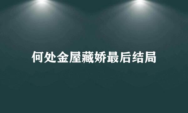 何处金屋藏娇最后结局