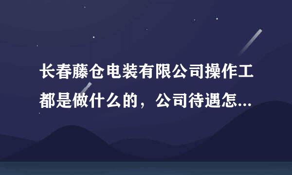 长春藤仓电装有限公司操作工都是做什么的，公司待遇怎么样？？