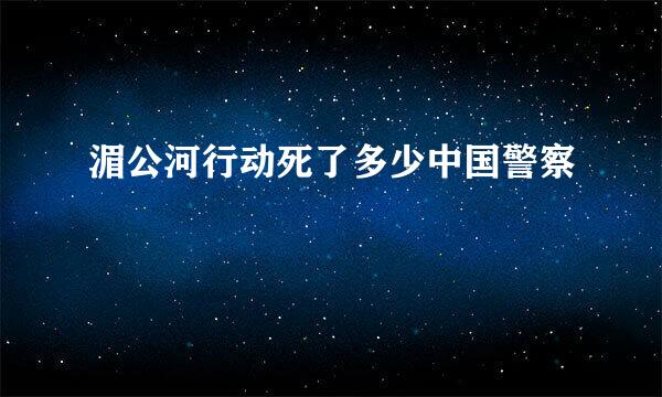 湄公河行动死了多少中国警察