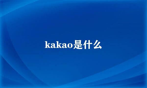 kakao是什么