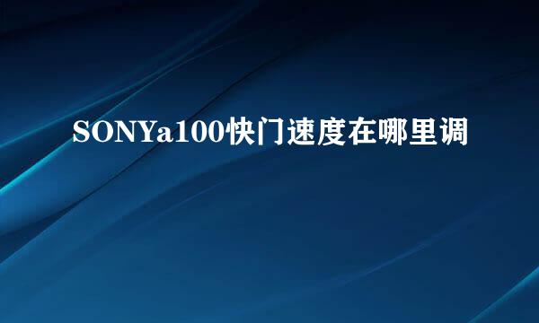 SONYa100快门速度在哪里调