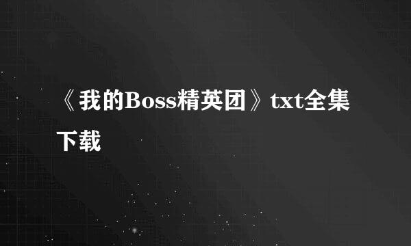 《我的Boss精英团》txt全集下载