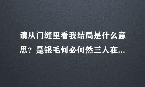 请从门缝里看我结局是什么意思？是银毛何必何然三人在一起么？