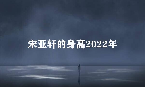 宋亚轩的身高2022年