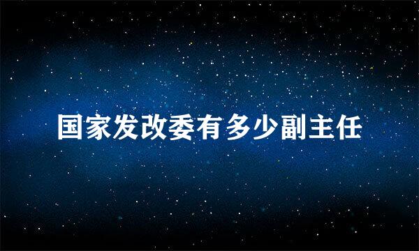 国家发改委有多少副主任