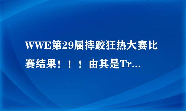 WWE第29届摔跤狂热大赛比赛结果！！！由其是Triple H的那场，最好说详细点。