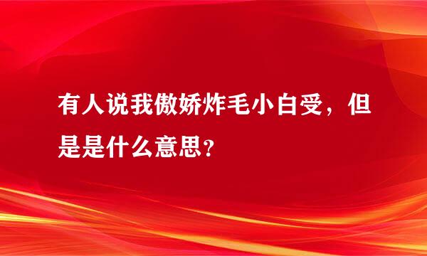 有人说我傲娇炸毛小白受，但是是什么意思？