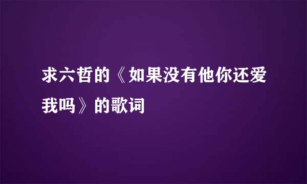 求六哲的《如果没有他你还爱我吗》的歌词